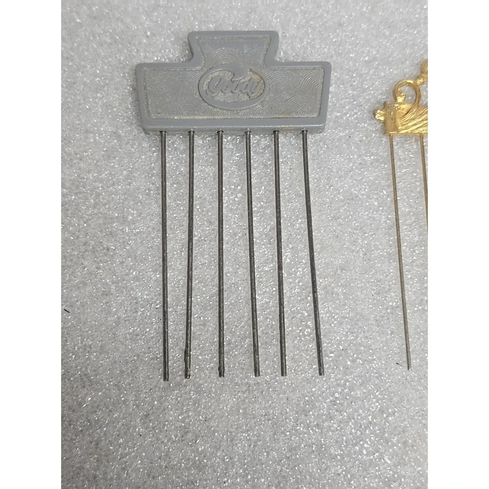 Vtg Goody Metal Hair Pick Comfort Tip‎ Travel Size & Vtg Gold Pick Lot Of 2 READ